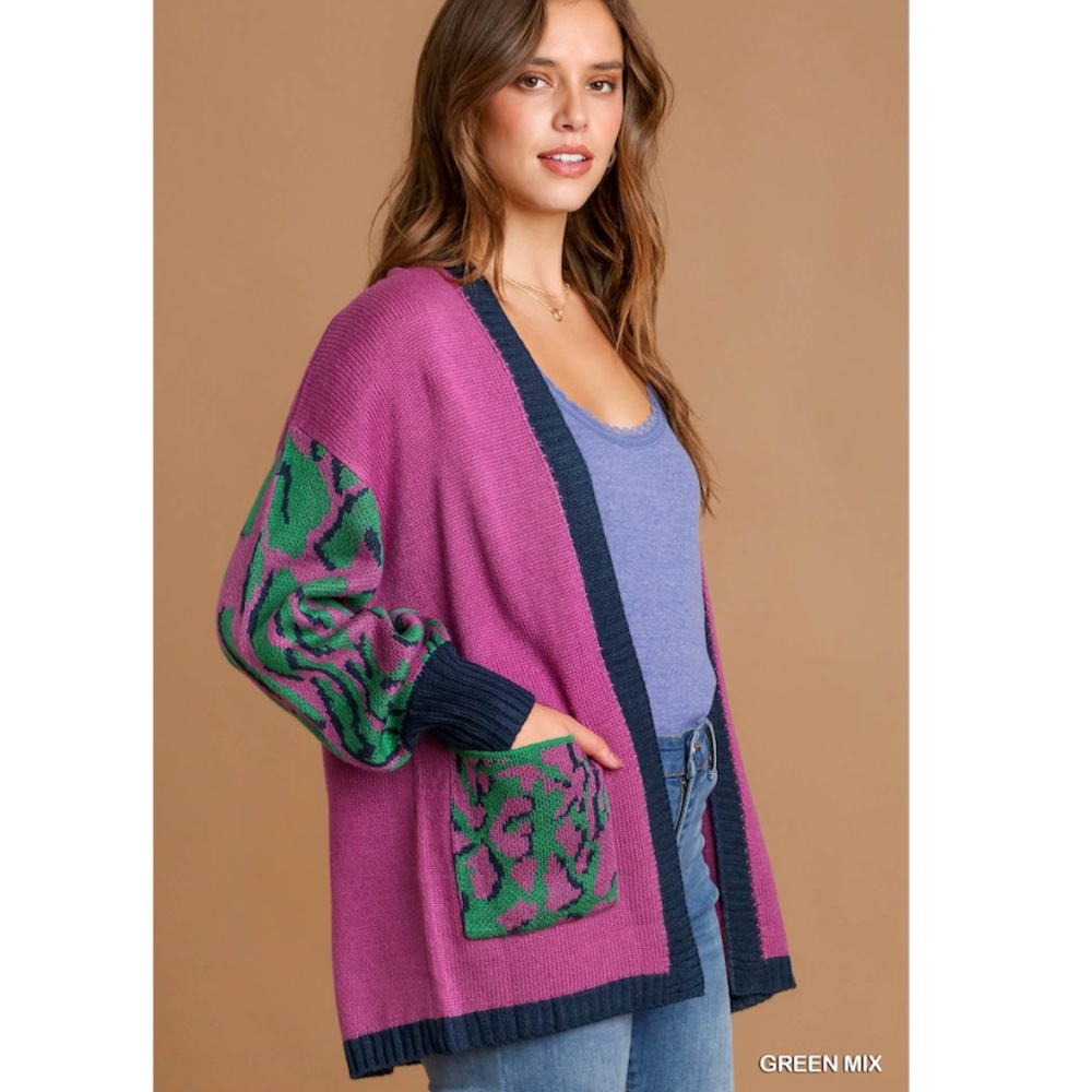 🎉 The Stevie" Animal Print Open Front Cardigan Sweater